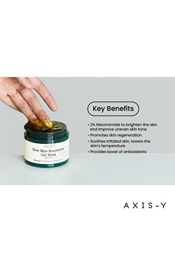 AXIS-Y New Skin Gel Mask - Mugwort & 2% Niacinamide - Spot Treatment, Barrier Repair, Brightening - Vegan