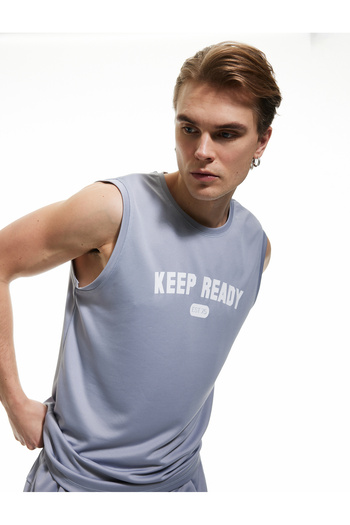 Koton Printed Regular Fit Crew Neck Sleeveless Sports Undershirt