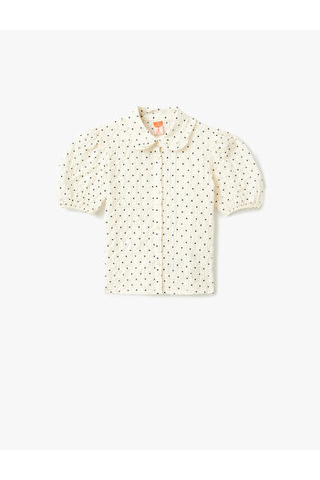 Koton Cotton Buttoned Baby Collar Balloon Sleeve Blouse