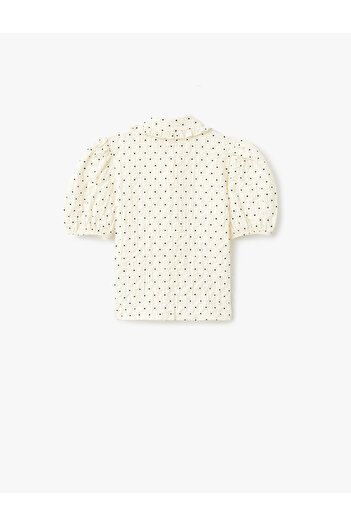 Koton Cotton Buttoned Baby Collar Balloon Sleeve Blouse