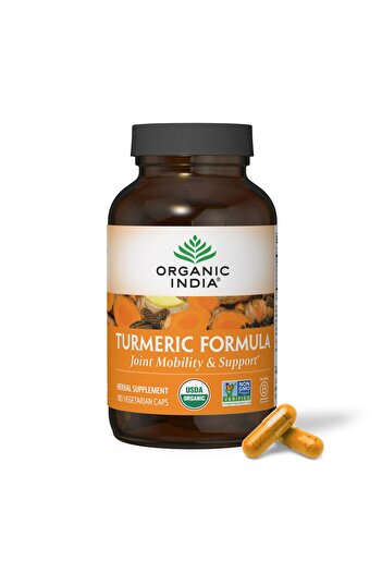Organic India Turmeric Curcumin with Black Pepper - Organic Joint & Immune Support, 180 Capsules
