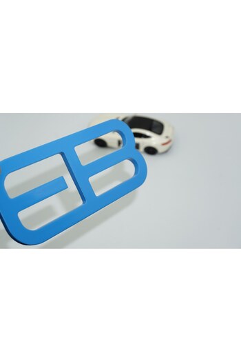DK Tuning Emblema pentru portbagaj Mustang Ecoboost Billet EB Logo albastru Crest