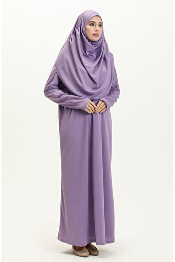 sefamerve 1712-07 Lilac One Piece Prayer Dress