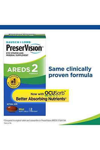 Preservision AREDS 2 Eye Vitamin with Lutein, Vitamin C, Zeaxanthin, Zinc & E, 130 Softgels
