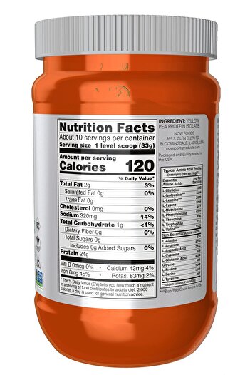 Now Foods Sports Nutrition, Pea Protein 24 g, Easily Digested, Unflavored Powder, 12-Ounce