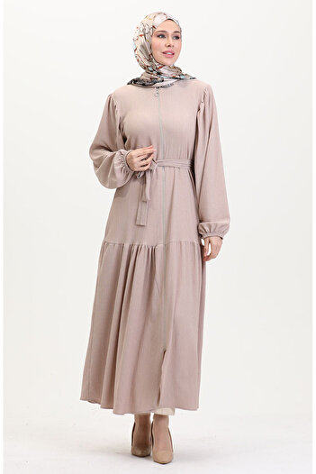 sefamerve Balloon Sleeves Ferace 1026-09 Light Mink