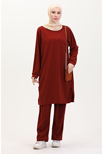 sefamerve 0568-03 Tile Tunic and Pantalon Double Set