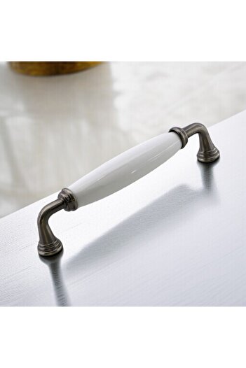 Badem10 Zerrin Porcelain Antique Nickel 96 mm Furniture Kitchen Drawer Cabinet Wardrobe Door Handle Handle Handles
