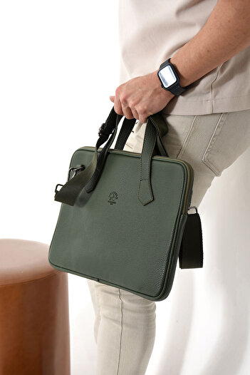 By Hakan Unisex Λεπτή Τσάντα Χαρτοφύλακα και LaptopWest Polo 6078 KHAKI