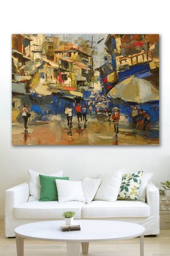 Hediyeler Kapında Meydan Yağlı Boya Görünümlü Kanvas Tablo 90x130