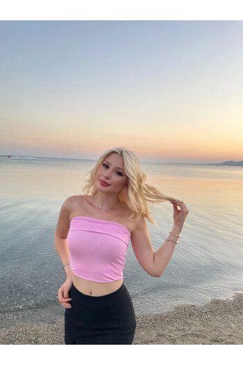 hazelin Women Pink Fold Strapless Blouse Hzl24S-Zk11301