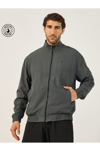 Styli Relaxed Fit High Neck Jacket with Mesh Lining