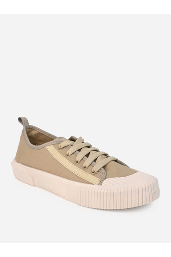 Styli Tape Detail Canvas Lace Up Sneakers