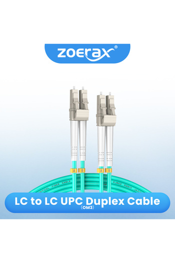 Choice3 كابل توصيل الألياف الضوئية ZoeRax OM3 بطول 3 أمتار (درجة الناقل) LC UPC إلى LC UPC دوبلكس 3.0 مم 50/125 ميكرومتر 10 جيجابت في الثانية