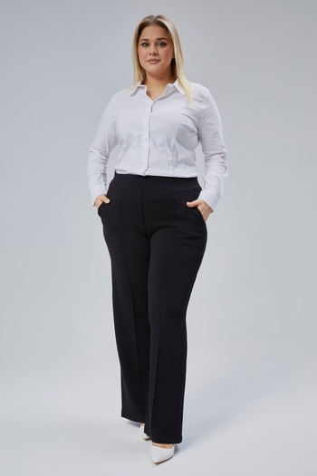 Symirna Regular Pallazo Women's Trousers with Normal Waist Elastic