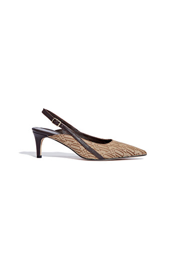 İpekyol Open Back Monogram Heeled Shoes