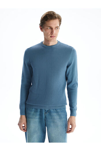 LC Waikiki Blue Crew Neck Men's Knitwear Sweater
