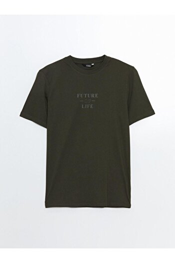 LC Waikiki Ανδρικό μπλουζάκι XSIDE Crew Neck με στάμπα χτενισμένο βαμβακερό