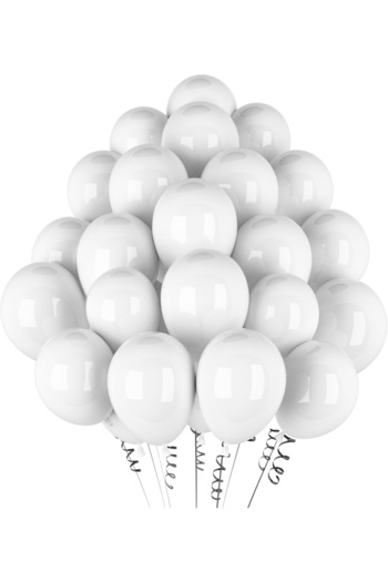 VIP Balon Set of 30 12 Inch Metallic White Balloons – Helium Compatible, Shiny and Stylish Party Balloons