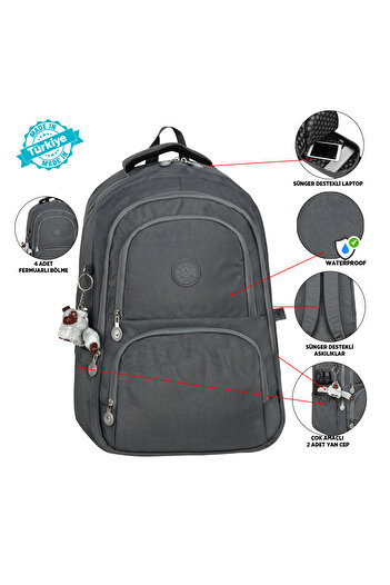 Roxy Crinkle Fabric Lightweight Backpack - Suitable for School/Daily Use, Waterproof, Multi-Compartment