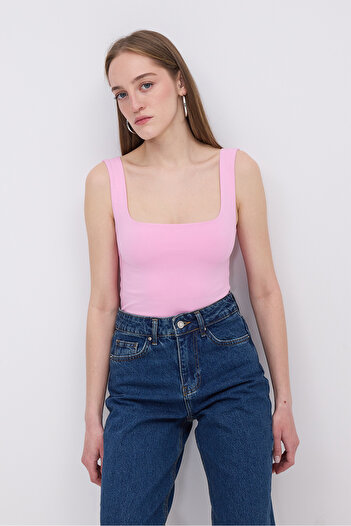Addax Square Collar Tank Top Ak1560-W13 Shoes