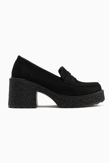 Limoya Boi Black Suede Platform Casual Women's Shoes