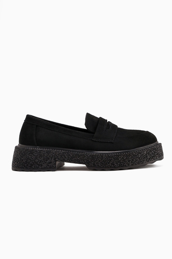 Limoya Bojan Black Suede Thick Sole Casual Women's Shoes
