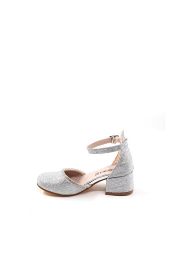 Pabuçland Rochie de seara pentru fete cu sclipici cu perle Pantofi cu toc SILVER