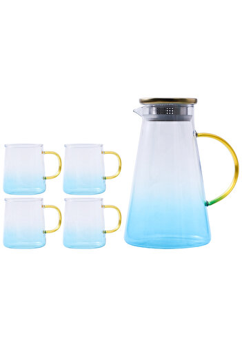 sharpdo Light Luxury Glass Kettle And Cup Set Household Nordic With One 1880 ML Pot And Four 315 ML Cups