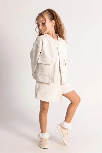 Dmb Girl's Woven Jacket - Ecru M0547