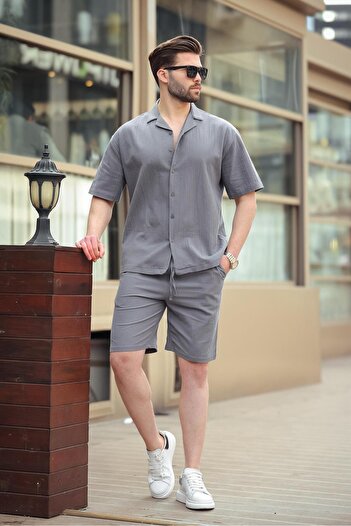 Madmext Smoked Basic Men's Shorts Set 6729