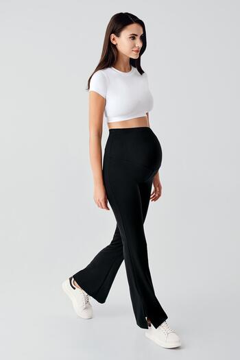 Artış Adjustable High Waist Stretchy Maternity Pants with Slit Detail