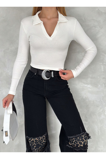 ladyzey Women's Camisole Fabric Shirt Collar Long Sleeve Blouse
