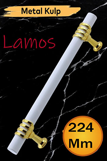 NUBLADO Lamos Furniture Mâner dulap bucătărie sertar dulap mâner capac mâner mâner alb auriu 224 mm mâner metalic.