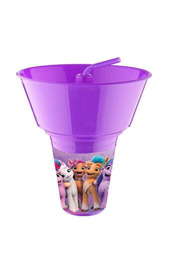 Cosiness Myy Little Pony Round Corn Bucket Glass with Straw