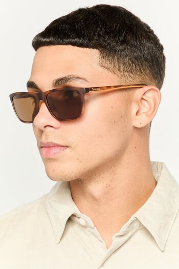 Timberland Men TB9266 Rectangular Sunglasses, Brown