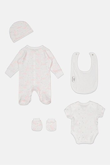 Rock A Bye Baby Boutique Toddlers Girl 5 Pieces Hanging Gift Set, White