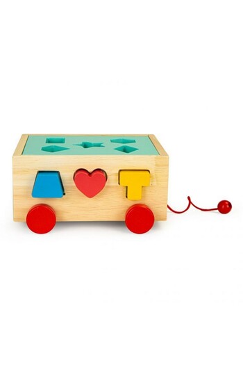 OEM Vzdělávací vozík s dřevěnými kostkami Ecotoys HM015197