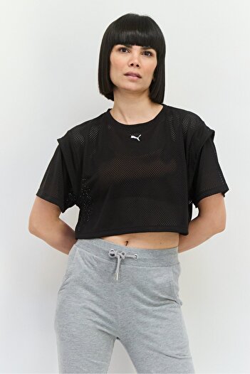Puma Women Sportswear Fit Short Sleeve Training Top, Black