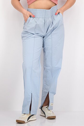 The Giving Movement Women Regular Fit Brand Logo Wide Leg Pants, Light Blue