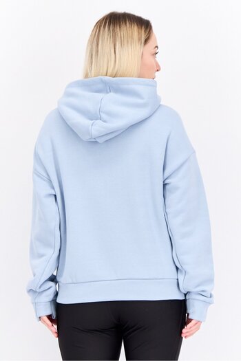 adidas Women Loose Fit Long Sleeve Training Hoodie, Light Blue