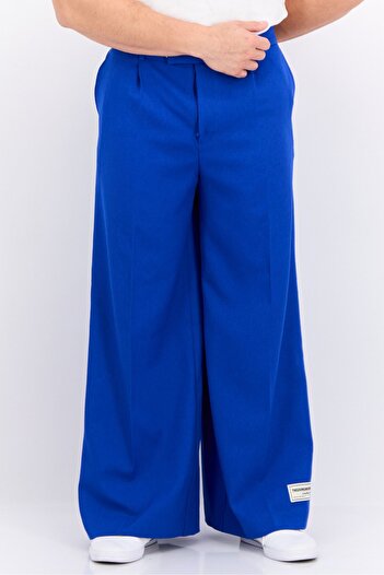 The Giving Movement Men Regular Fit Brand Logo Wide Leg Pants, Royal Blue