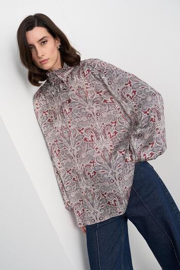 KADRİYE BAŞTÜRK Emma Patterned Tunic Claret Red