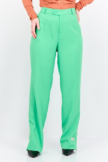 The Giving Movement Women Regular Fit Brand Logo Dress Pants, Lime Green