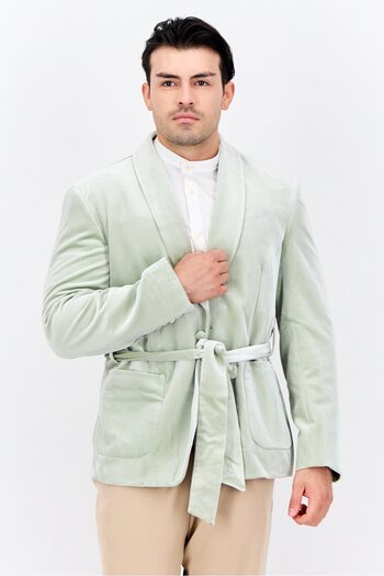 Asos Design Men Oversized Fit Plain Belted Trench Jackets, Pastel Green