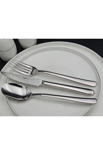 Yiğit 87 Piece Jesse Model Stainless Steel Dowry and Gift Spoon Fork Knife Set for 12 People