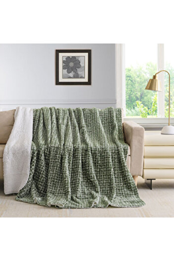 Mezoe Printed Brushed Mink Sherpa Blanket King