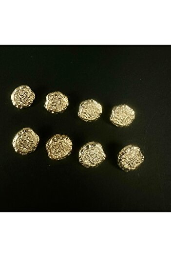T.T Push-Button Gold Painted Siege Ag Model in Metal 8 Pieces 1,65 cm