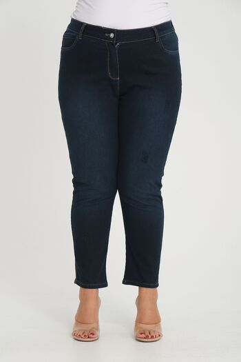 SERRA BÜYÜK BEDEN Ankle Length Trousers - with Fraying Detail
