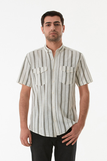 Fulla Moda Striped Double Pocket Buttoned Shirt